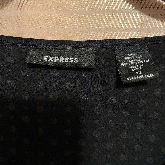 EXPRESS~BLACK SILK BLOUSE~12 - Picture 5 of 6
